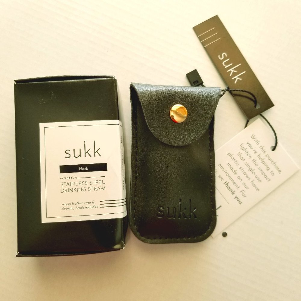 Sukk Food Grade S. S. Drink Straw w/carrying case